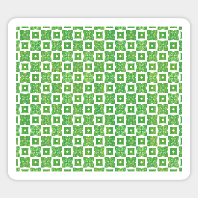 Light green floral and rectangle pattern Sticker by Uniquepixx